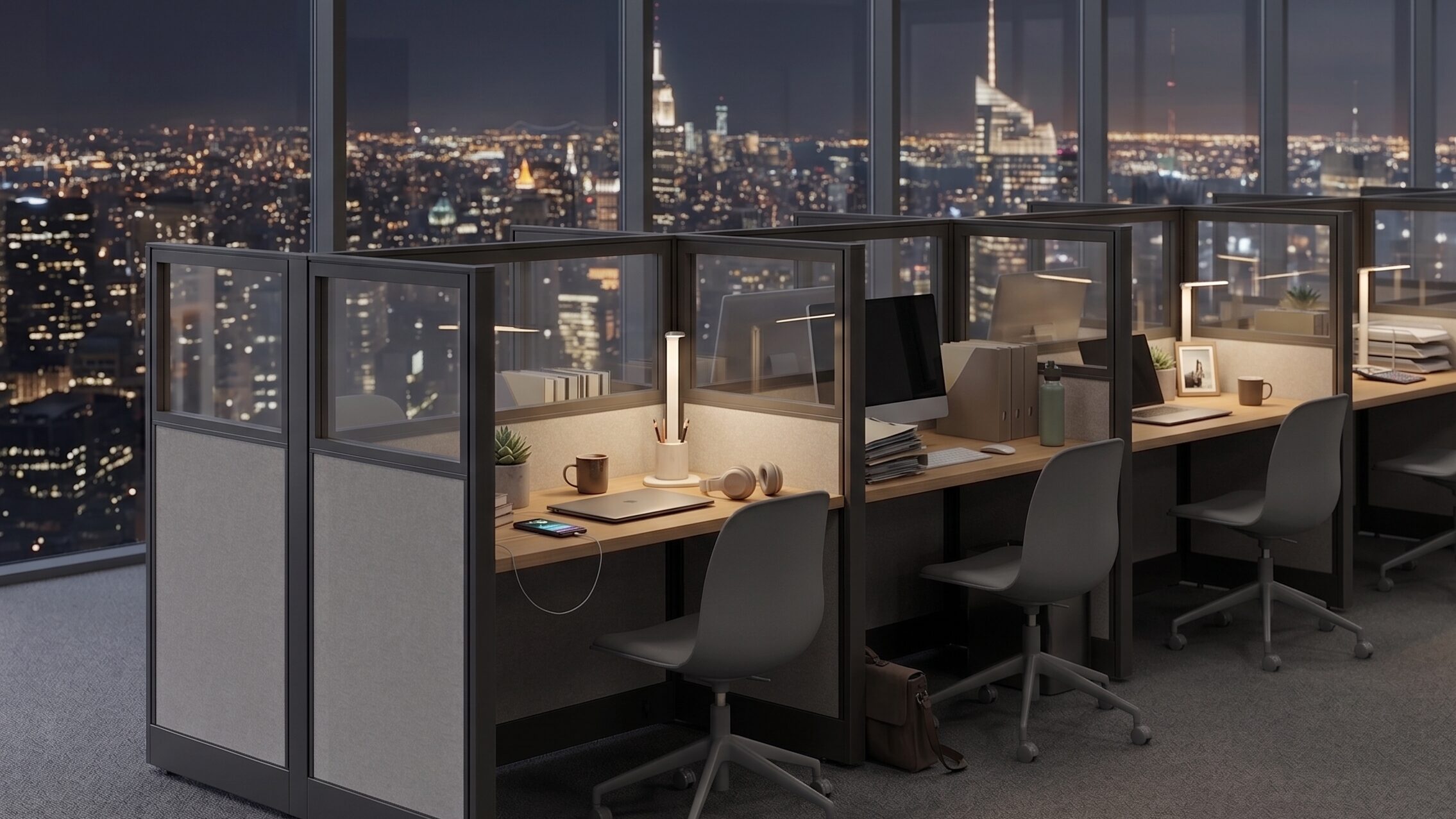 JPS Half Glass Partition: Privacy Meets Natural Light