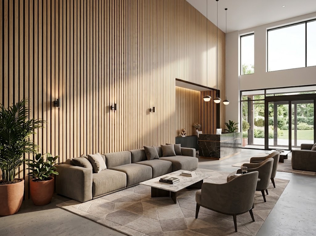 Veneerslat: Real Wood Veneer Acoustic Wall Panel