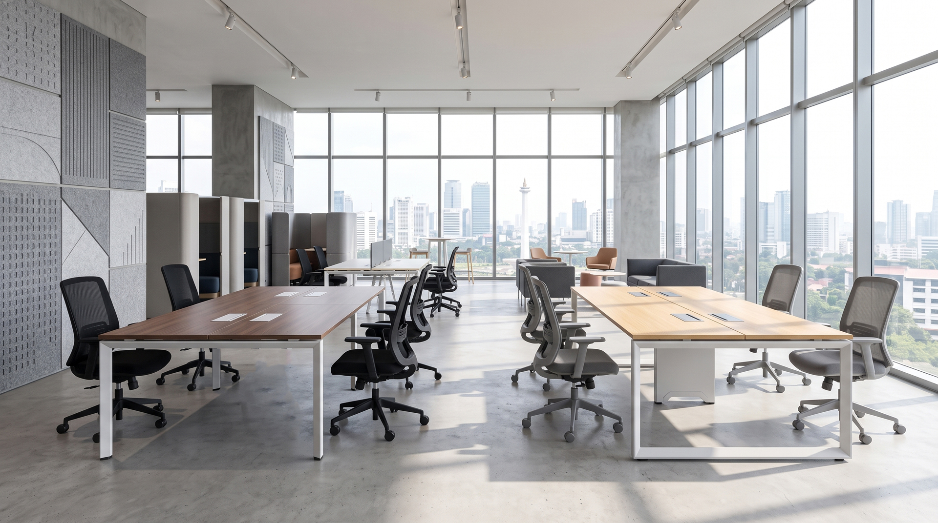 Triangular Office Desk: OVAR and NEUSS by HighPoint